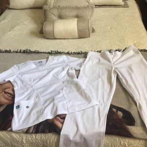 White pair of small scrubs